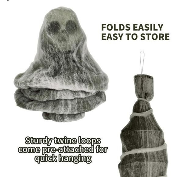 Halloween Decorations Hanging Cocoon Corpse,72 Inch Scary Hanging Cocoon Corpse - Picture 3 of 8